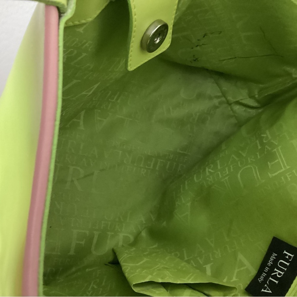 FURLA Lime Green Leather Purse - Picture 13 of 16